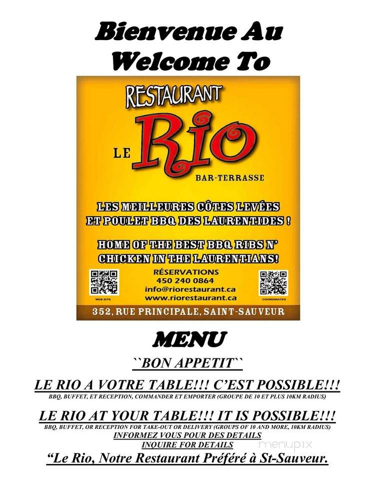 Le Rio Restaurant - Saint-Sauveur, QC