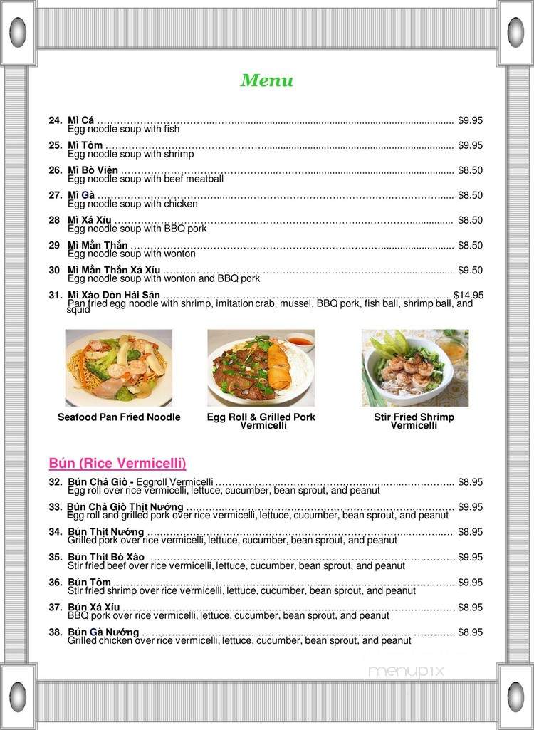 Saigon Pho - Slidell, LA menu_pic