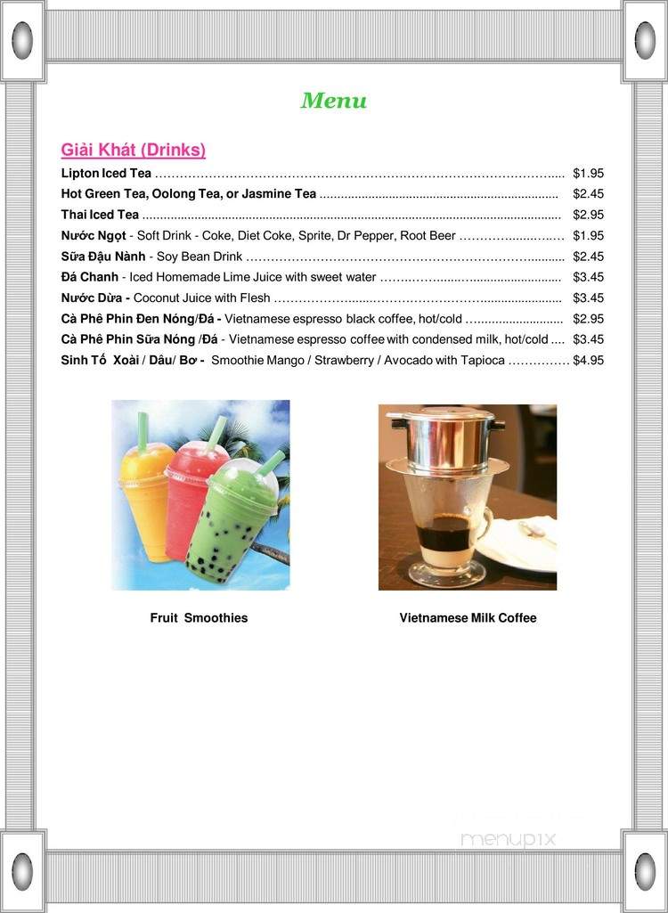 Saigon Pho - Slidell, LA menu_pic