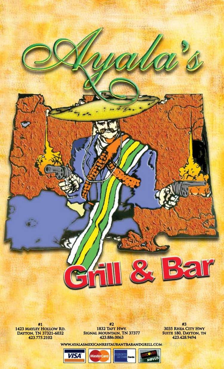 Ayala Mexican Restaurant - Dayton, TN menu_pic