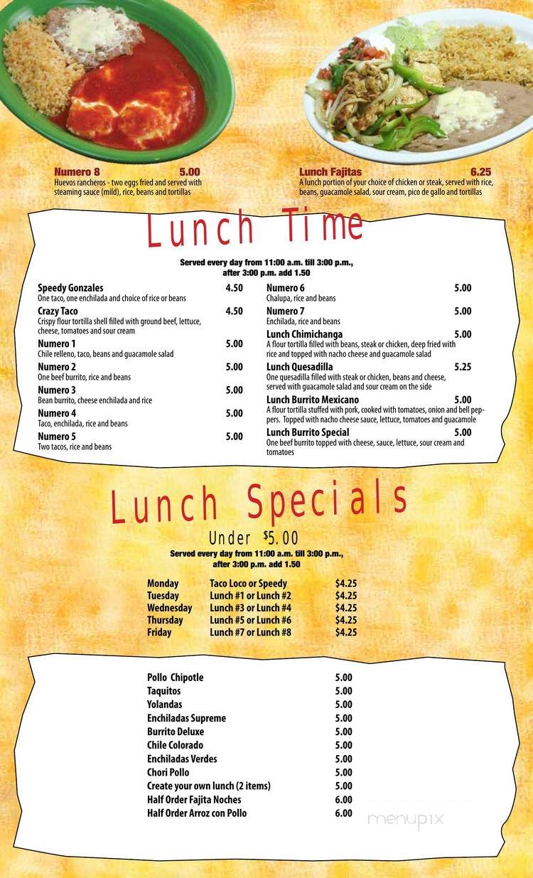Ayala Mexican Restaurant - Dayton, TN menu_pic