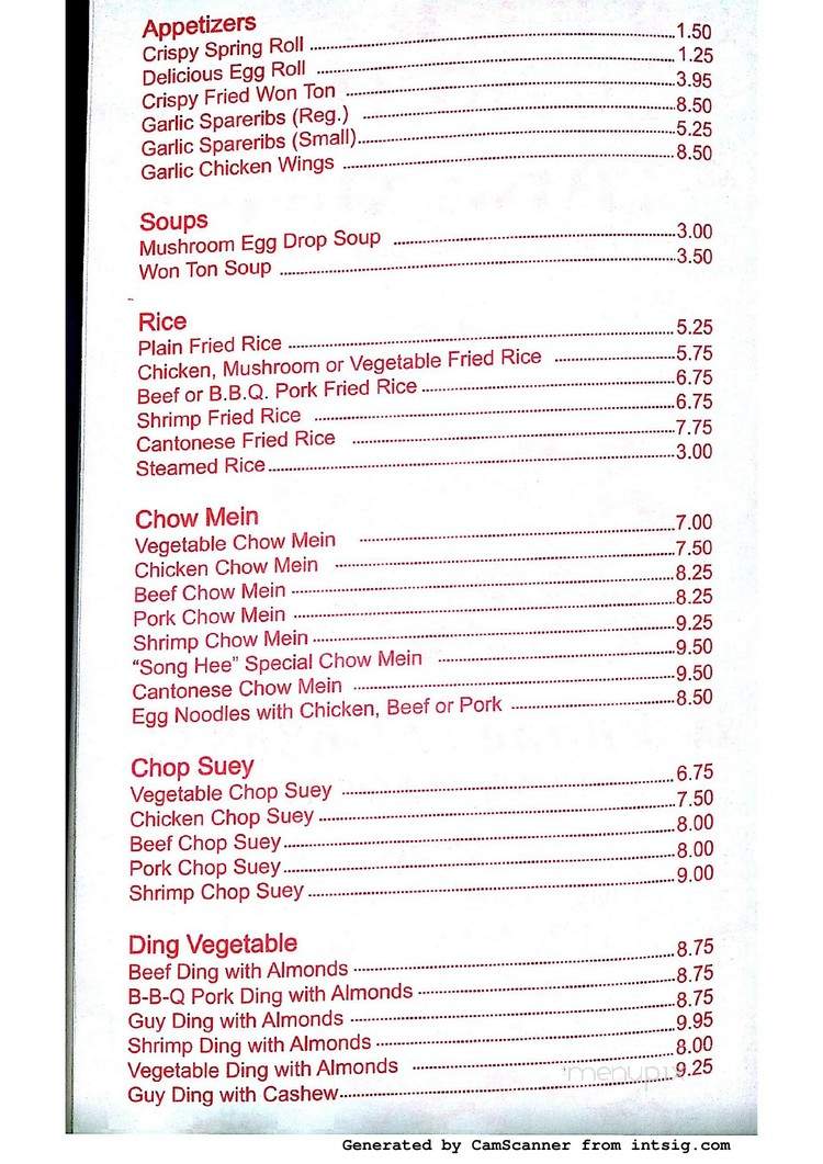 Song Hee Take Out - Saint John's, NL menu_pic