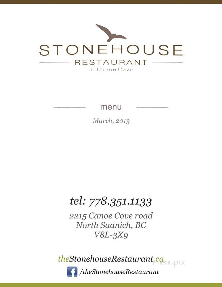 Stonehouse Pub & Restaurant - Sidney, BC menu_pic