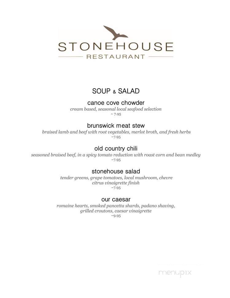 Stonehouse Pub & Restaurant - Sidney, BC menu_pic