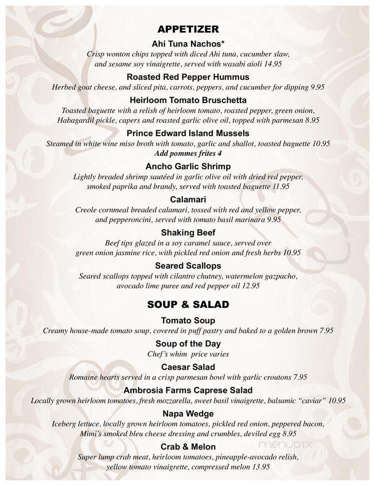 Napa River Grill - Saint Matthews, KY menu_pic