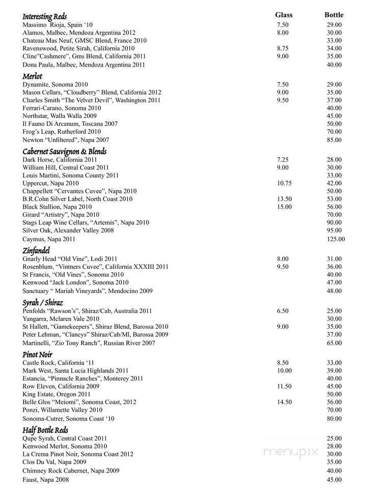 Napa River Grill - Saint Matthews, KY menu_pic