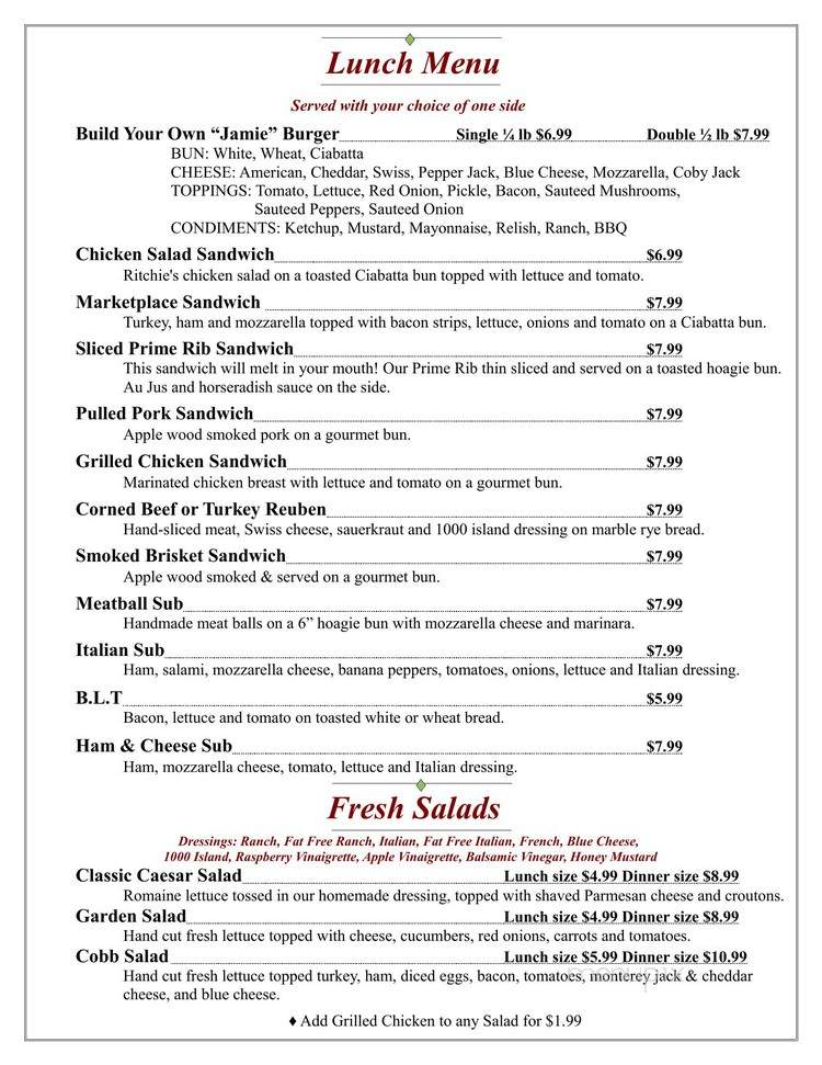 Ritchie's Market Place - Piketon, OH menu_pic