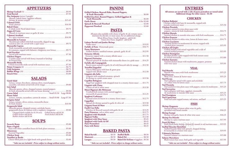 Lia's Pizza - Oceanside, NY menu_pic