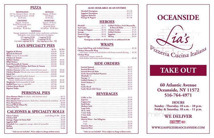 Lia's Pizza - Oceanside, NY