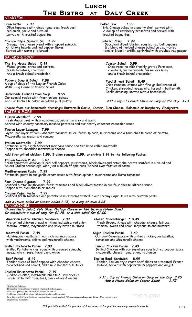Daly Creek Winery & Bistro - Anamosa, IA menu_pic