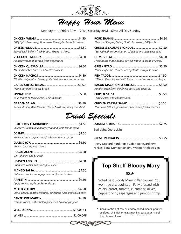 Top Shelf Martinis On Main - Vancouver, WA menu_pic
