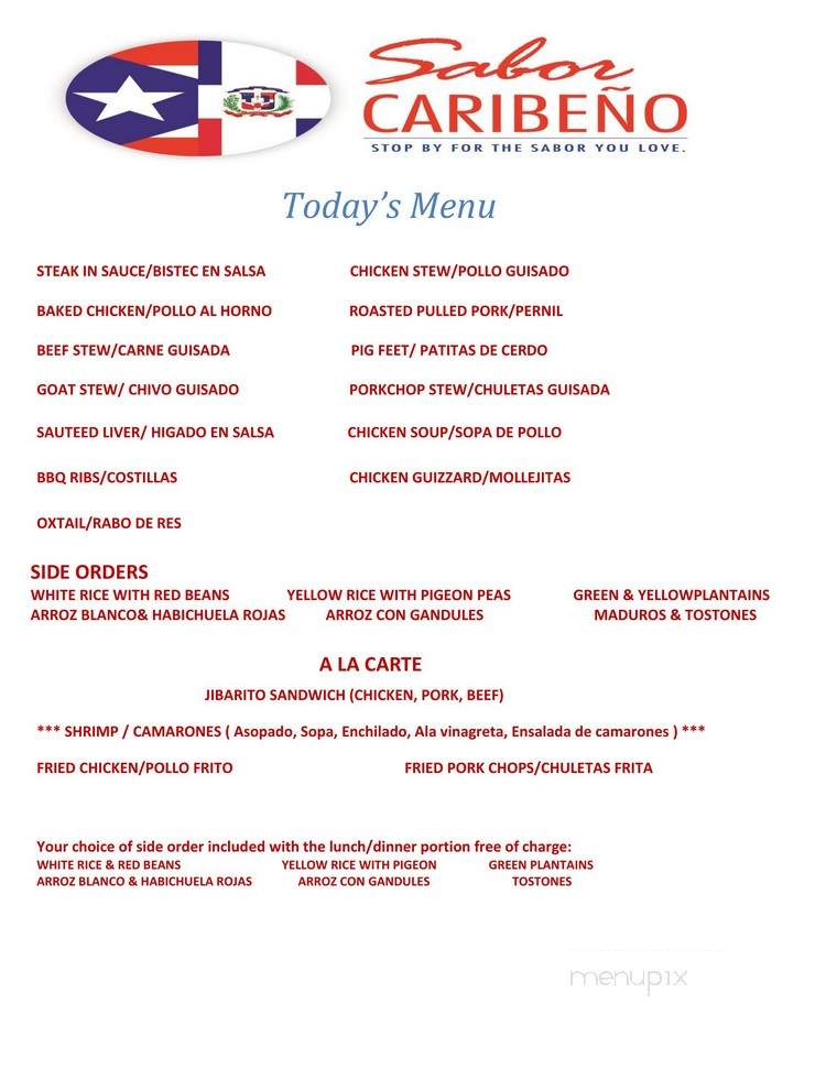 Sabor Caribeno - Linden, NJ menu_pic