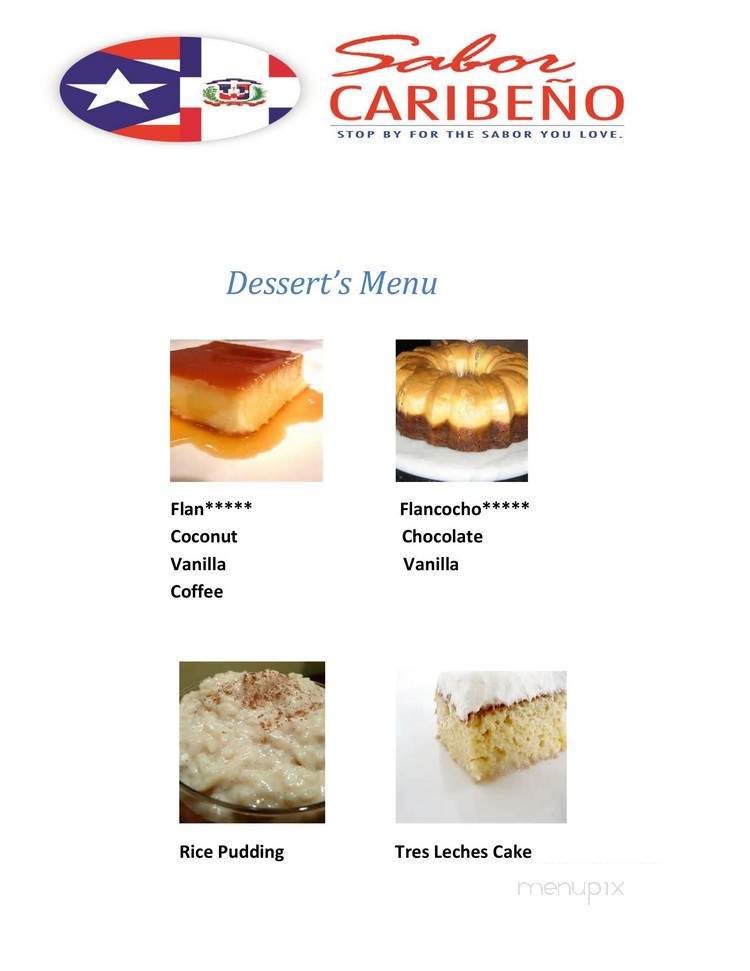 Sabor Caribeno - Linden, NJ menu_pic