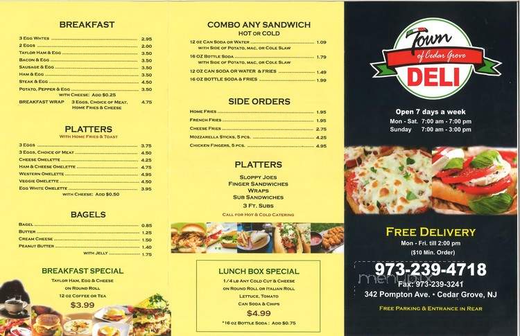 Town Deli of Cedar Grove - Cedar Grove, NJ menu_pic