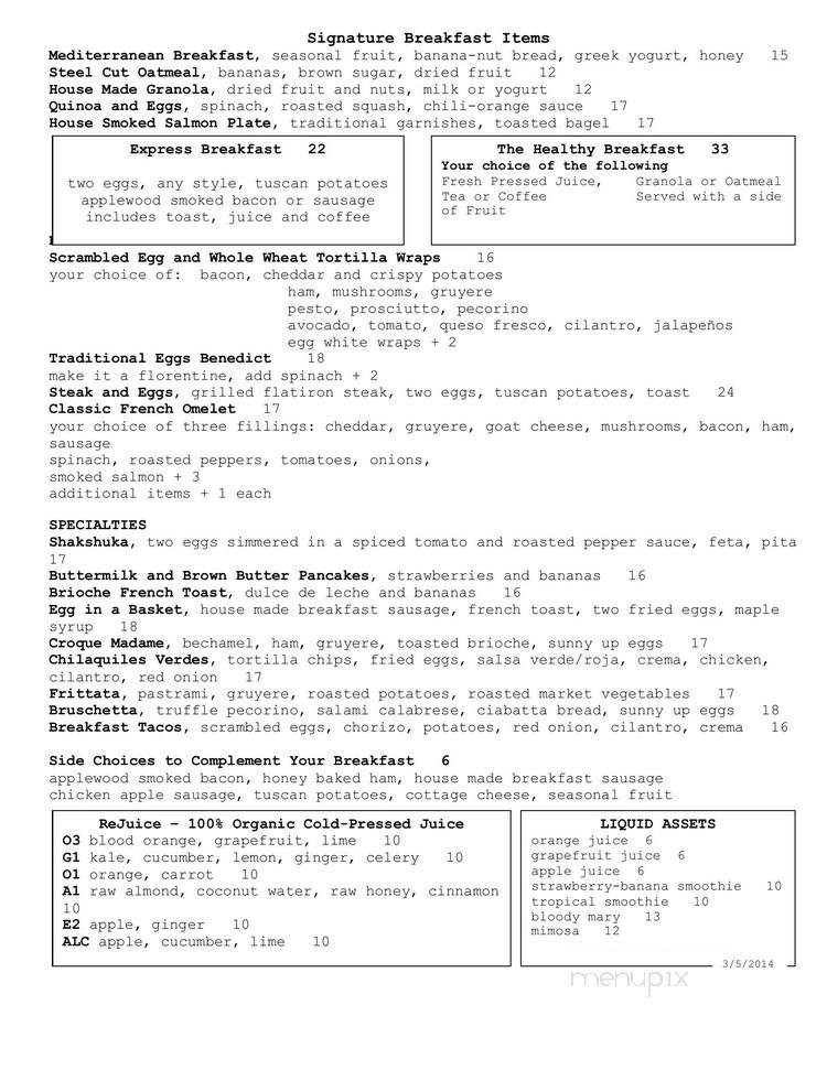 Cast Restaurant - Santa Monica, CA menu_pic