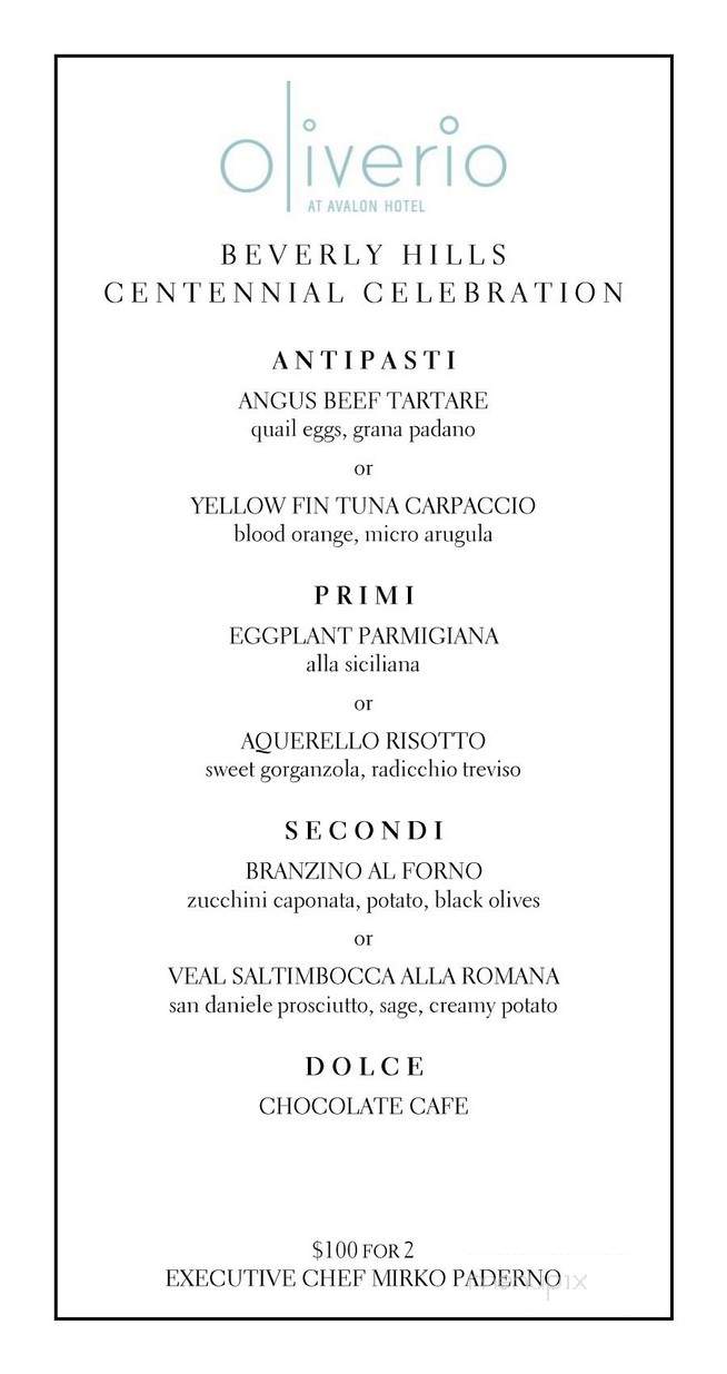 Oliverio - Beverly Hills, CA menu_pic