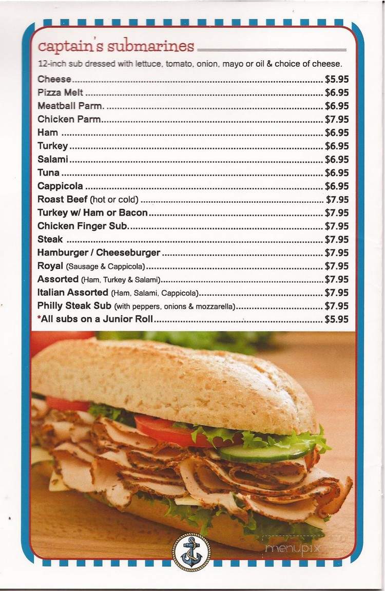 Captain Kidz - Medina, NY menu_pic