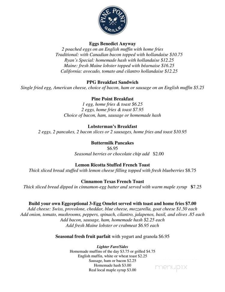 Pine Point Grille - Scarborough, ME menu_pic