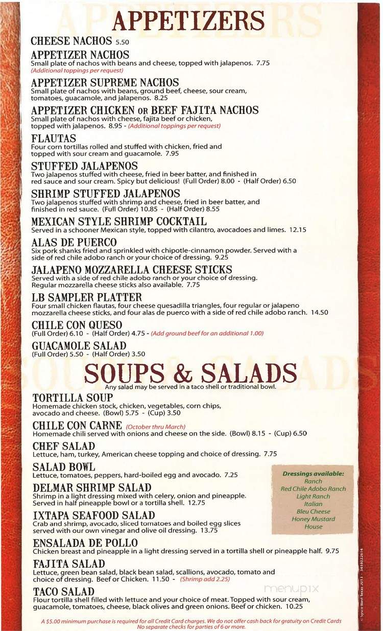 La Bodega Mexican Restaurant - Odessa, TX menu_pic