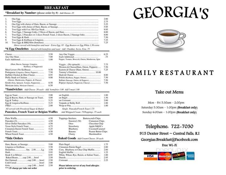 Georgia's Restaurant Inc - Central Falls, RI menu_pic