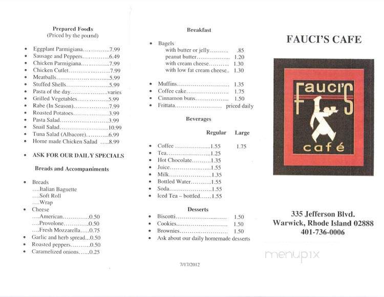 Fauci's Cafe - Warwick, RI