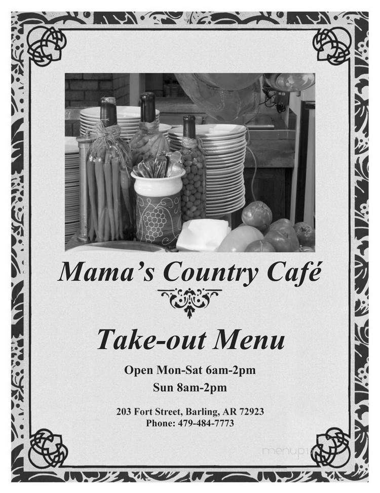 Mama's Country Cafe - Barling, AR menu_pic