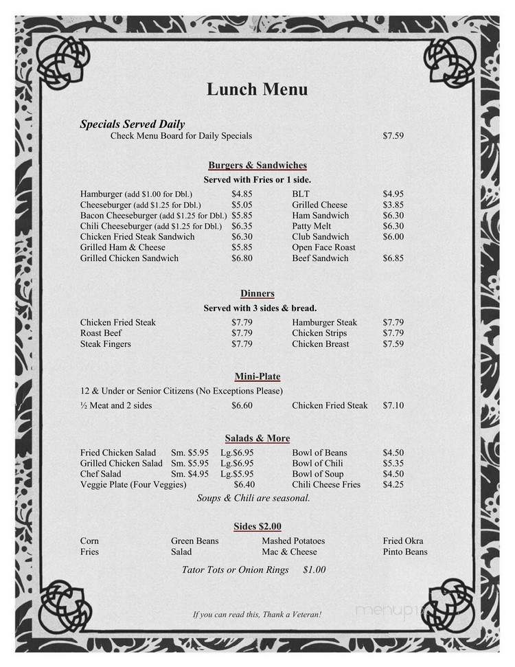 Mama's Country Cafe - Barling, AR menu_pic