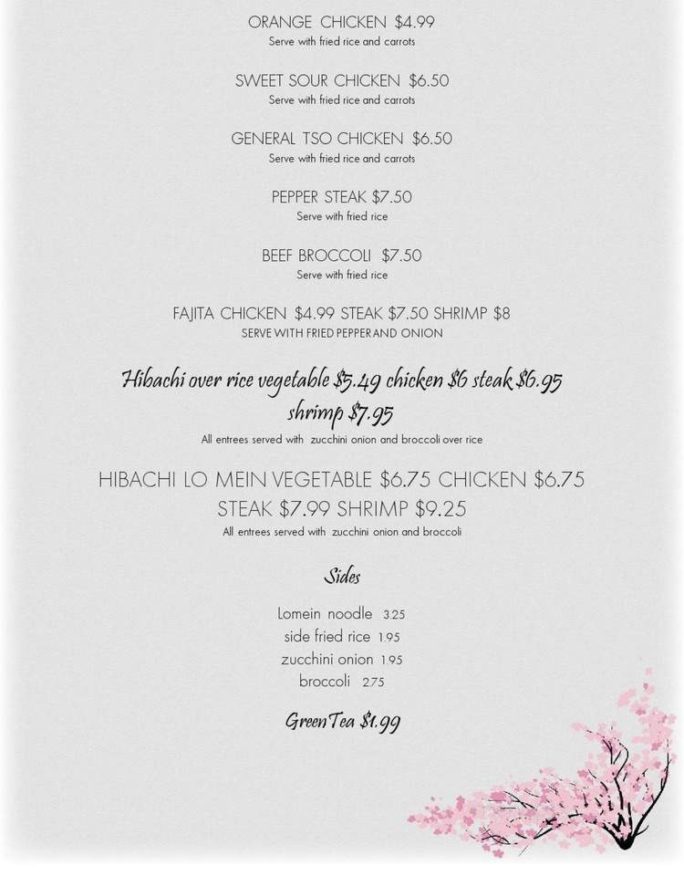 Hibachi Express - Johnson City, TN menu_pic
