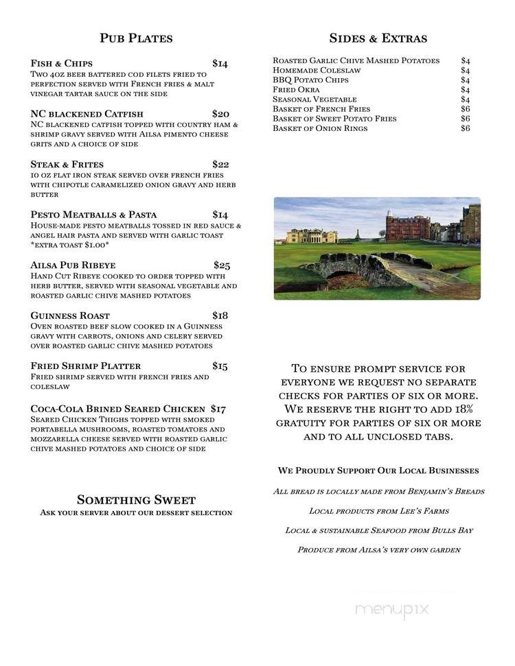 Ailsa Pub - Myrtle Beach, SC menu_pic