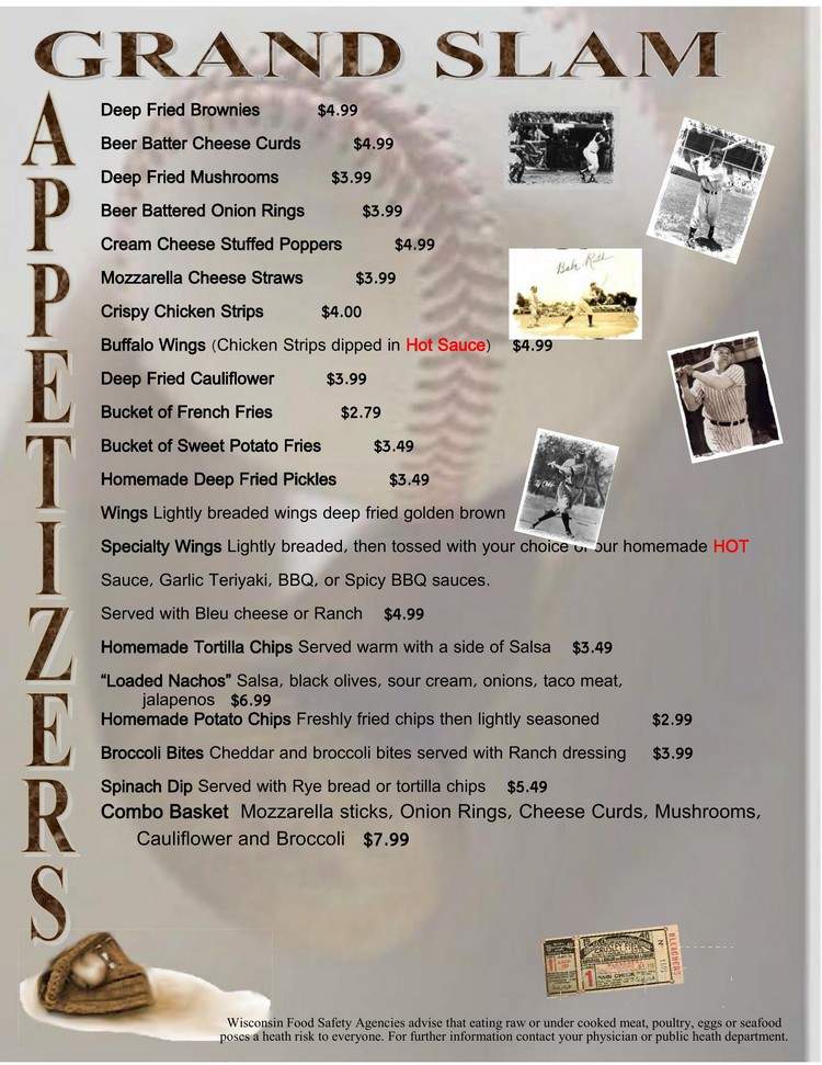 Bucketheads Sports Bar & Grill - Rhinelander, WI menu_pic