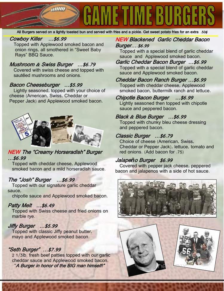 Bucketheads Sports Bar & Grill - Rhinelander, WI menu_pic