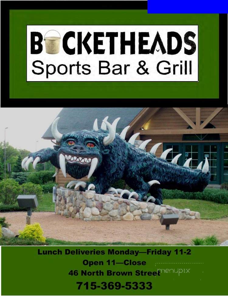 Bucketheads Sports Bar & Grill - Rhinelander, WI menu_pic