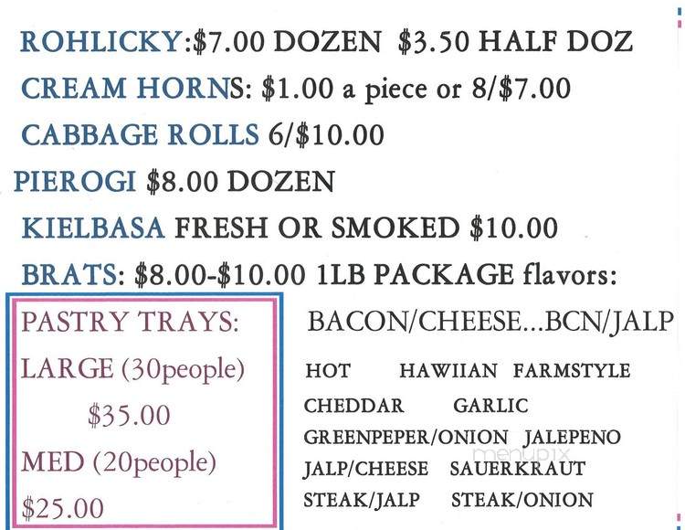 Kolache Kitchen - Owosso, MI menu_pic