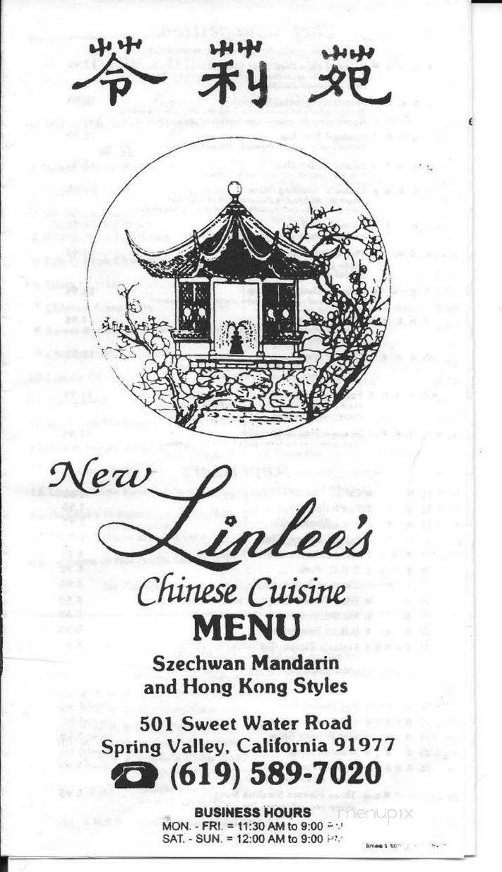 Linlee's Chinese Cuisine - Spring Valley, CA menu_pic