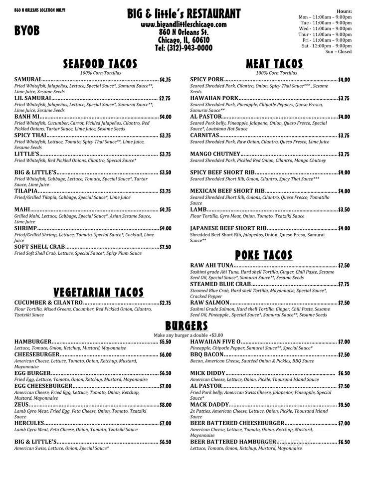 Alice's Bar-B-Que - Chicago, IL menu_pic