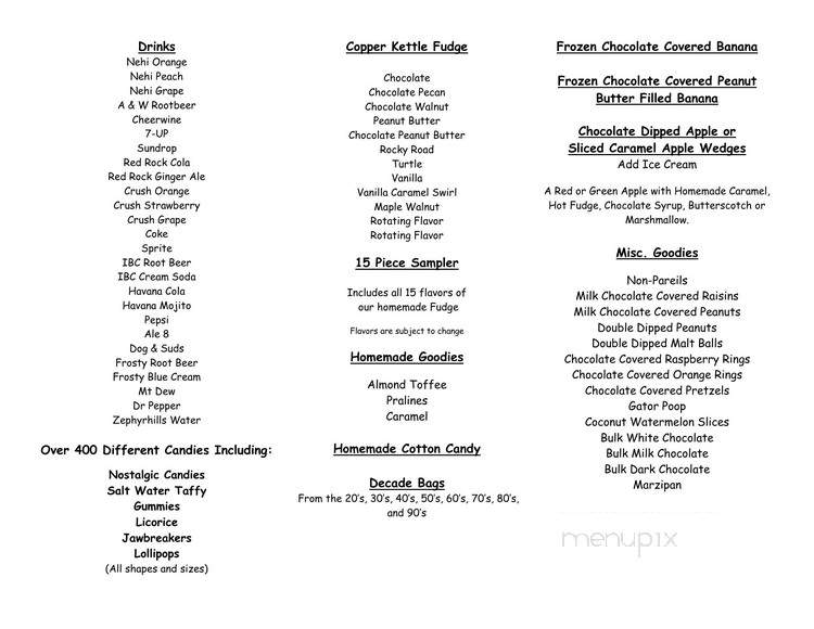 Candy Kitchen - Madeira Beach, FL menu_pic