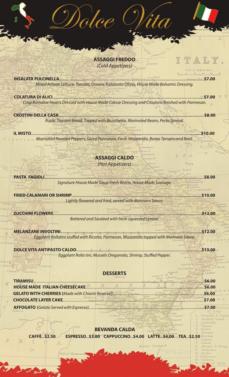Dolce Vita Italian Ristorante - bluffton , SC menu_pic
