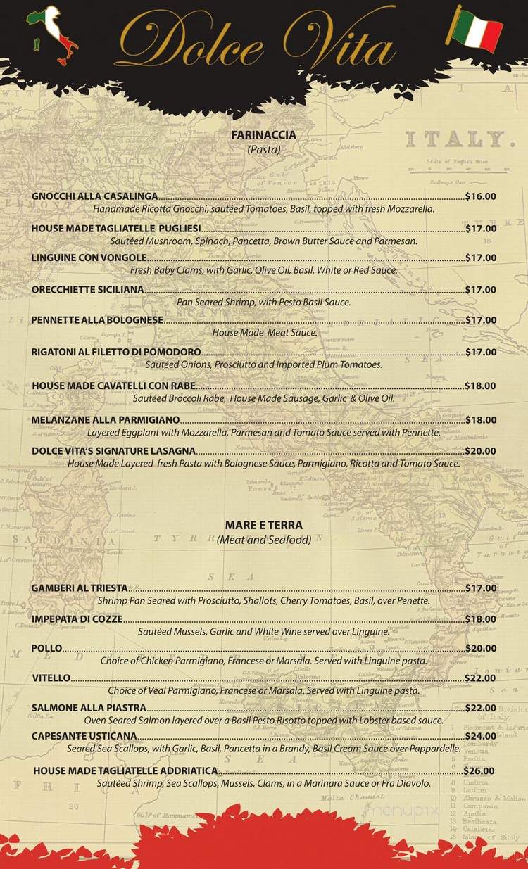 Dolce Vita Italian Ristorante - bluffton , SC menu_pic