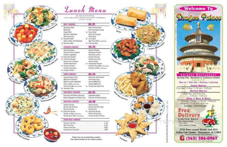 Dragon Palace Chinese Restaurant - Davenport, IA menu_pic