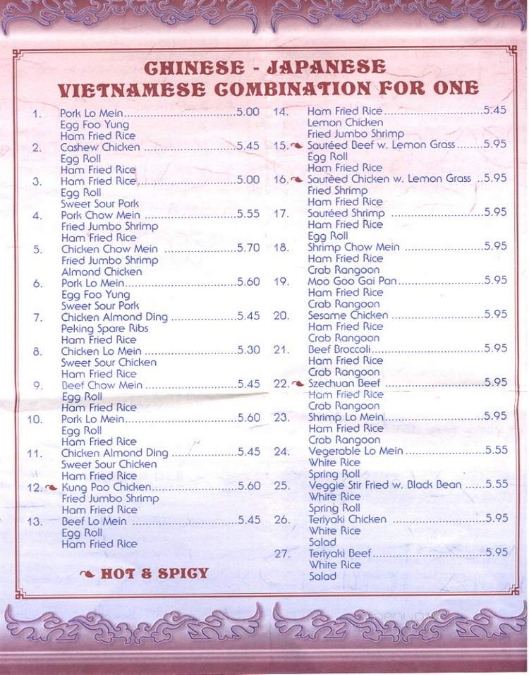 Banzai Teppan Yaki Restaurant - West Valley, UT menu_pic