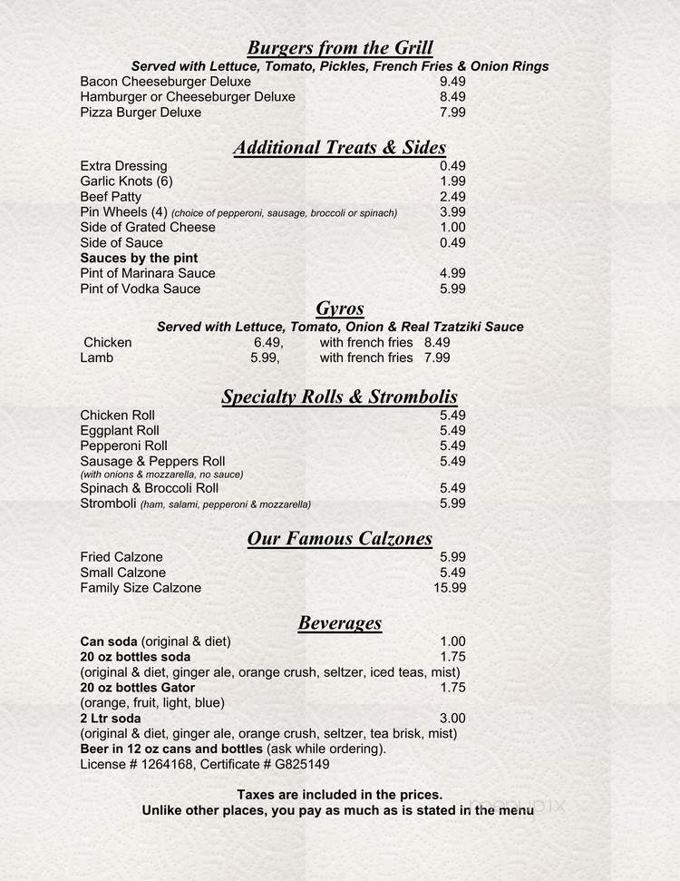 Via Ponte Pizzeria - Staten Island, NY menu_pic