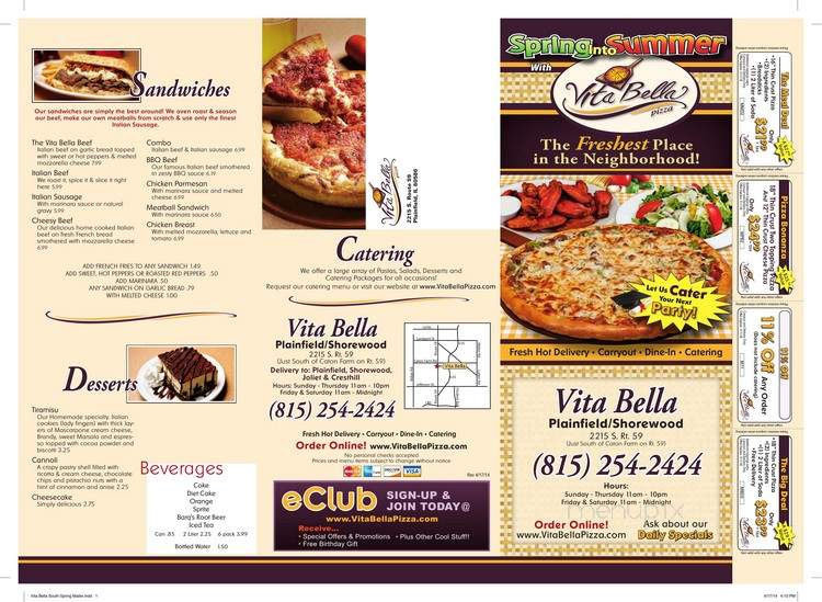 Vita Bella Italian Gourmet - Ocean View, NJ menu_pic