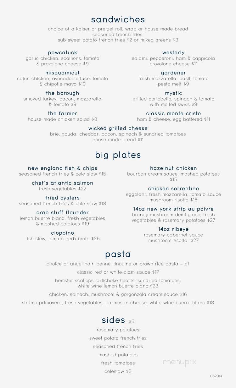 Mia's Prime Time Cafe - Pawcatuck, CT menu_pic
