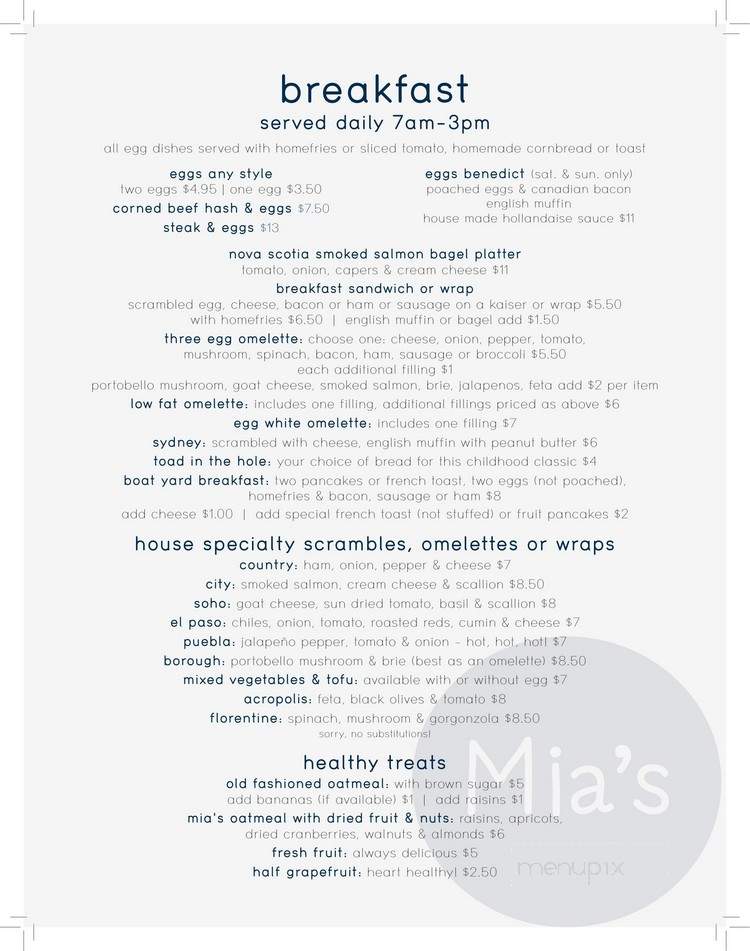 Mia's Prime Time Cafe - Pawcatuck, CT menu_pic