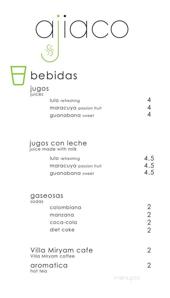 Ajiaco Colombian Bistro - Albuquerque, NM menu_pic