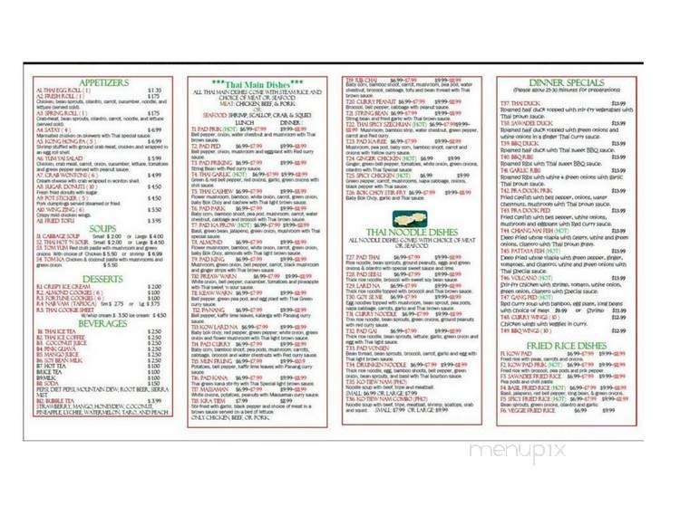 Sawadee Thai Restaurant - Wausau, WI menu_pic