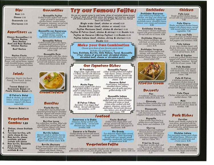El Patron - Evansville, IN menu_pic