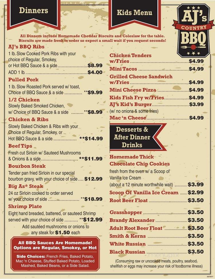 Smiley's Bar & Grill - Plover, WI menu_pic
