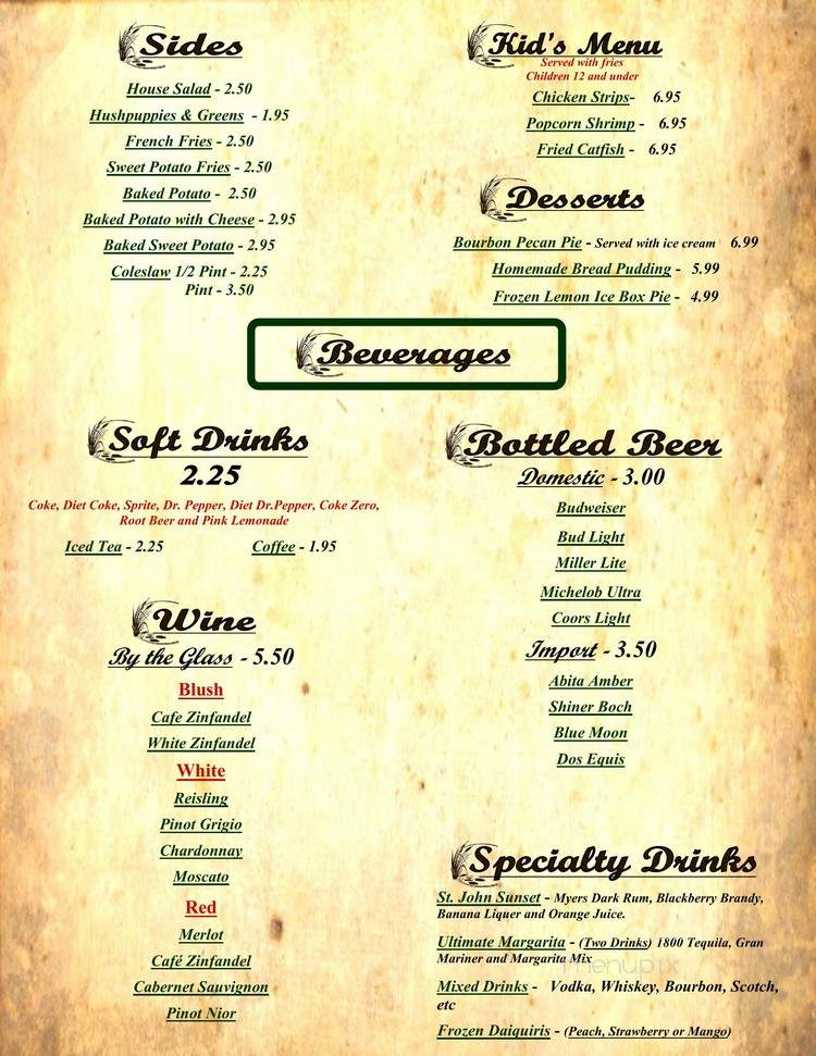 Duck's Nest II - Ferriday, LA menu_pic