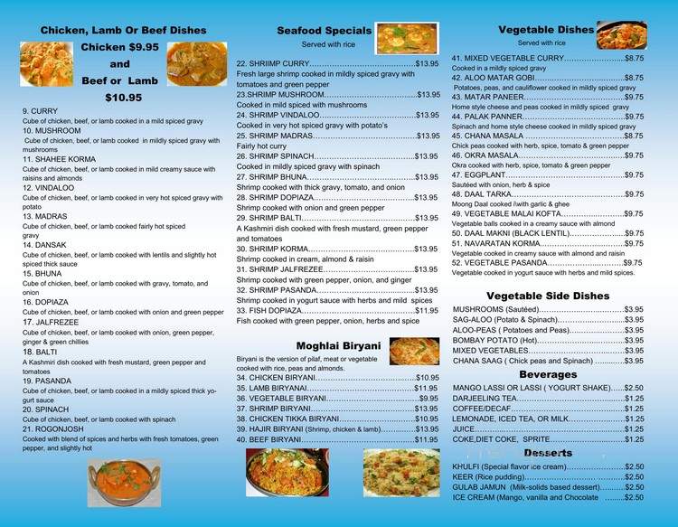 Star Of India - Ferndale, MI menu_pic
